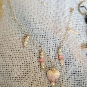 Hand-made silver heart chain anklet/bracelet